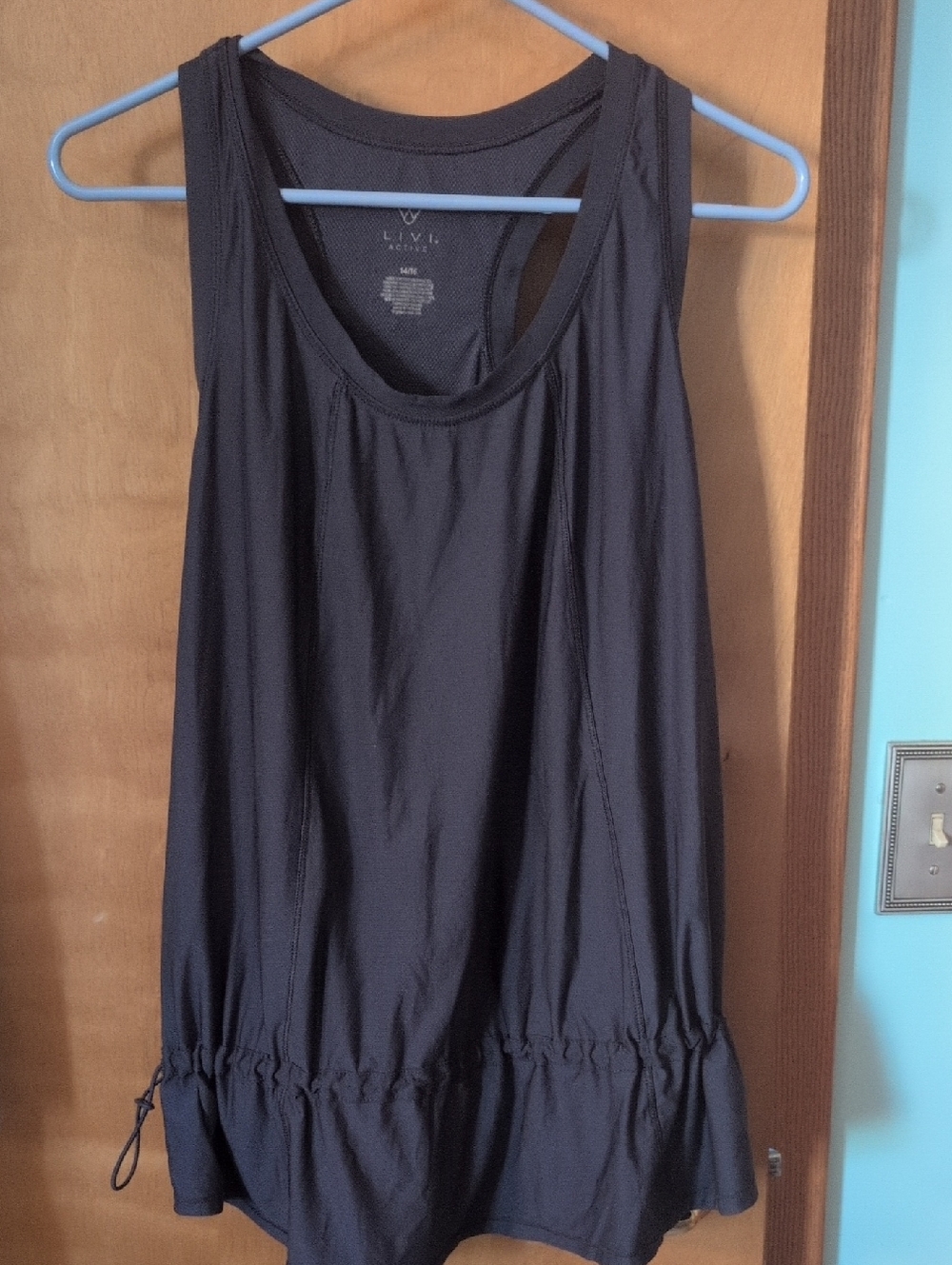 navy LIVI Active Black Drawstring Hem Tank Top